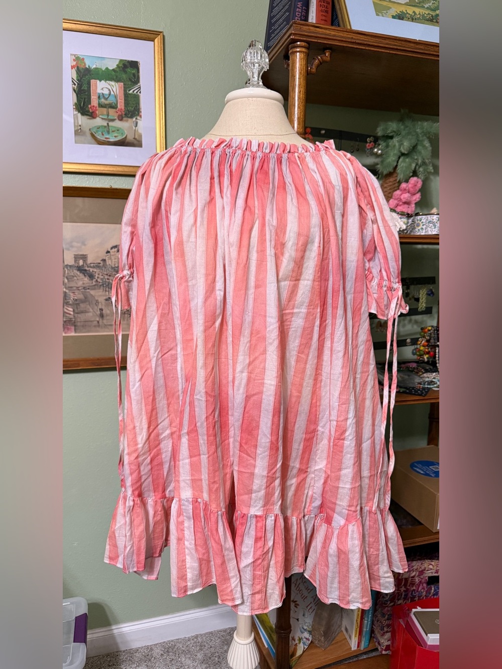 Selkie Peach and Cream Striped  Chemise